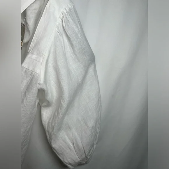 J.CREW Size XXL Squareneck Button-Up top 100% Linen White - Picture 12 of 16